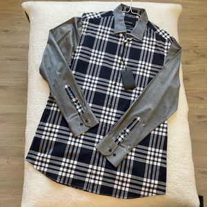 Men Button Down Plaid Dress Shirt